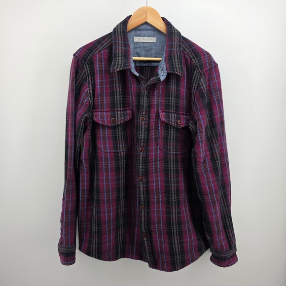 Outerknown Other - Outerknown Blanket Shirt XL Mens Purple Black Plaid Organic Cotton Flannel XL